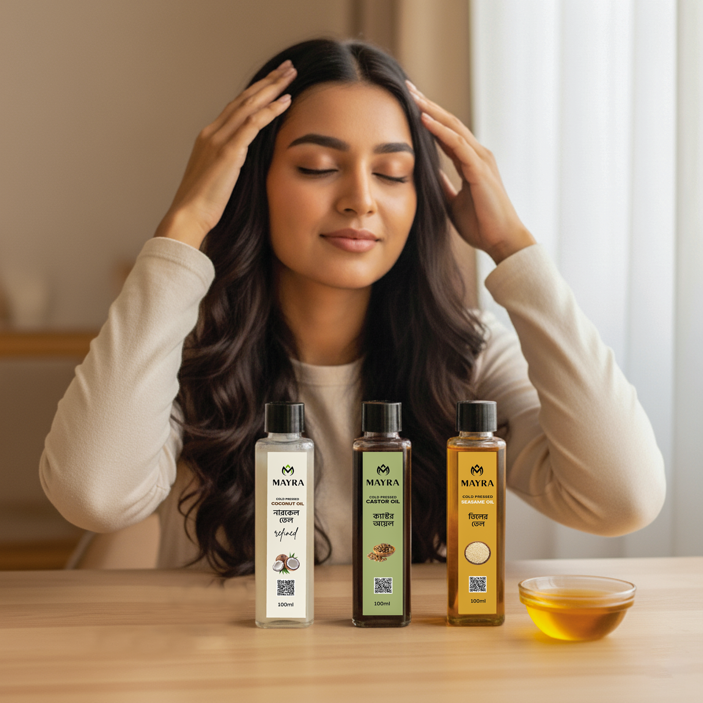 Mayra Triple Care Oil Combo ( 3x100ml ) - Value Pack for Daily Hair Care