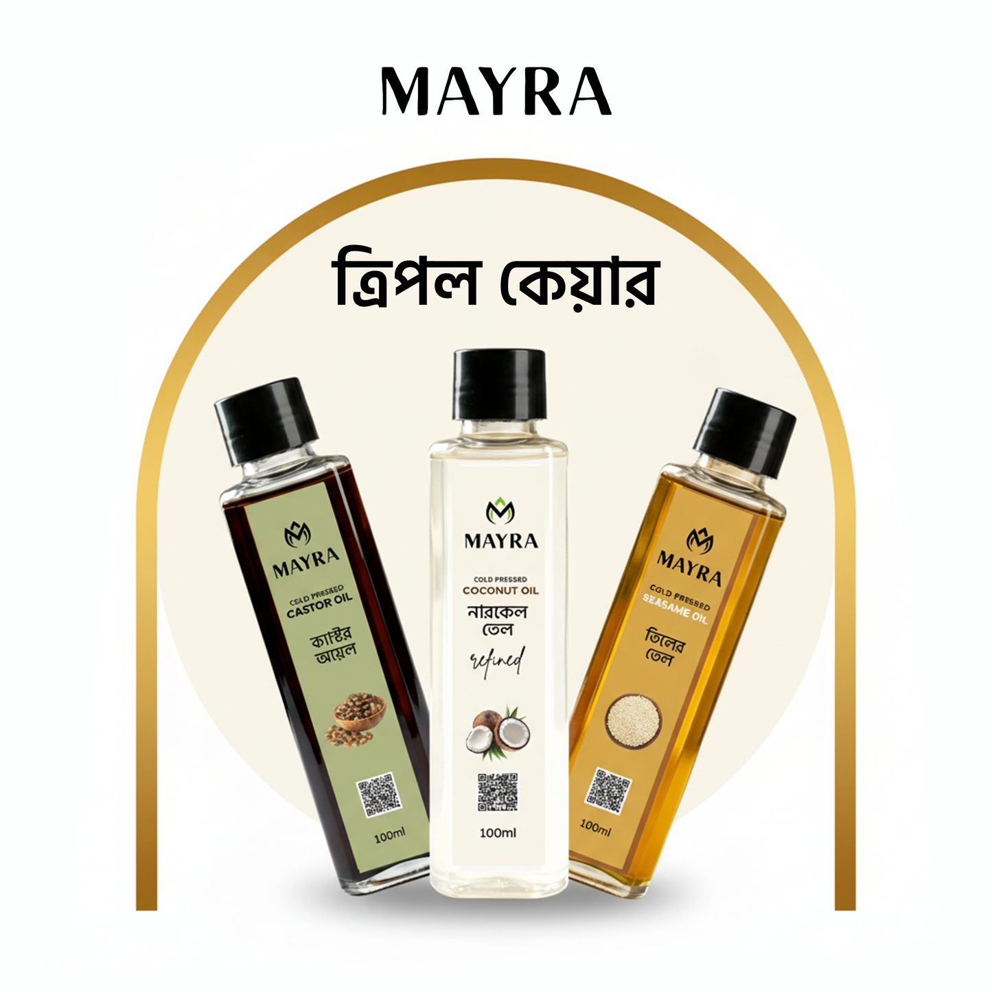 Mayra Triple Care Oil Combo ( 3x100ml ) - Value Pack for Daily Hair Care