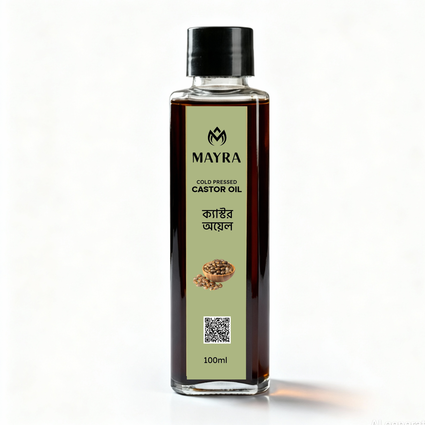 Mayra Castor Oil 100ml – 100% Pure Cold Pressed Oil for Hair, Eyelashes & Skin