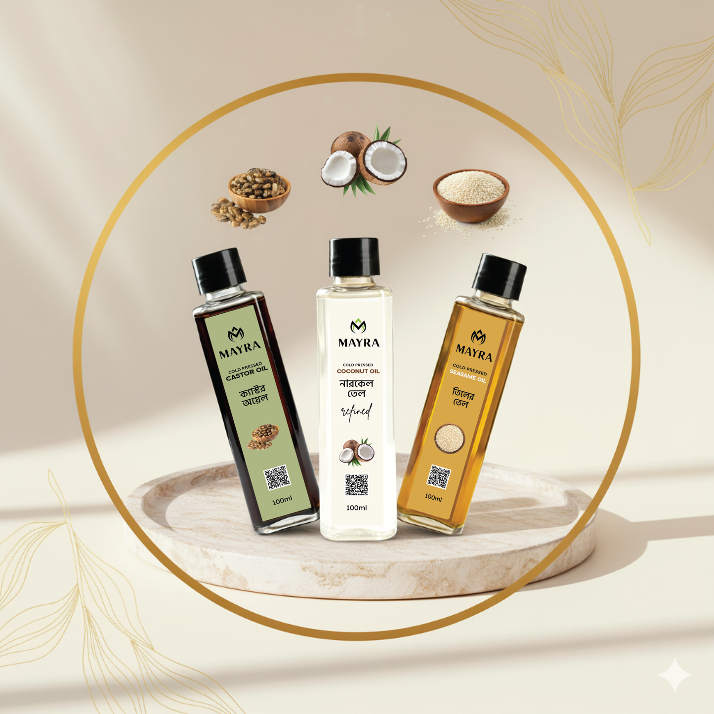 Mayra Triple Care Oil Combo ( 3x100ml ) - Value Pack for Daily Hair Care